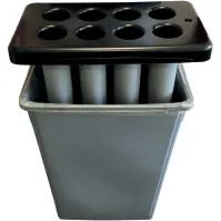 Collecteur de gobelets empilables gris clair pour bureaux