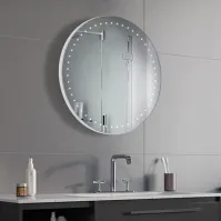 Miroir décoré LED anneau de points discret