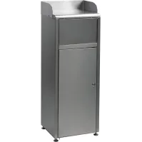 Poubelle fastfood avec guide plateau inox