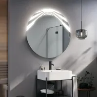 Un design audacieux pour un miroir cylindrique LED qui vous fera briller