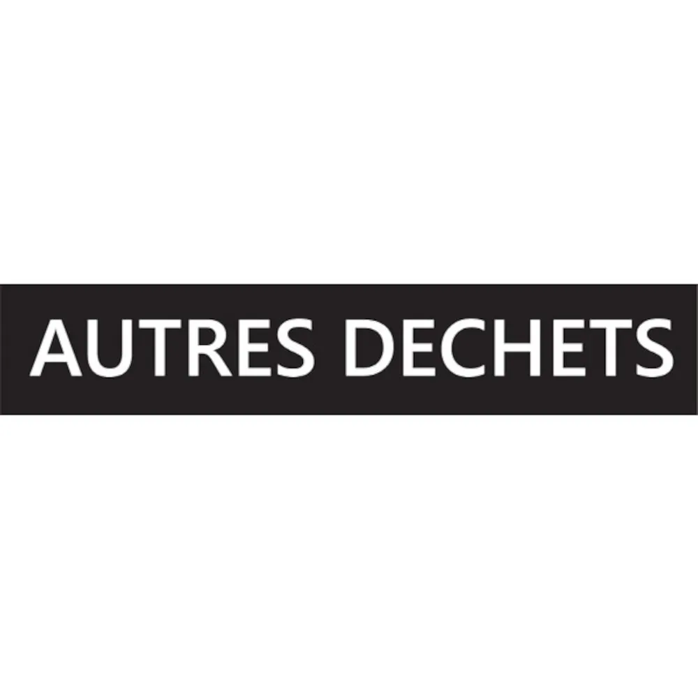 Adhésif tri-sélectif pour autres déchets blancs avec texte en français : facilitez votre tri sélectif !