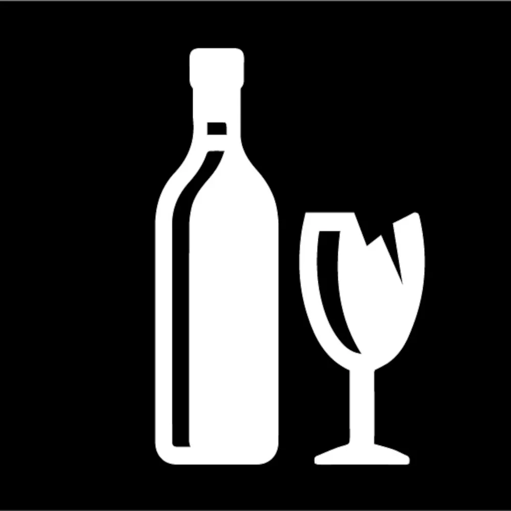 Symbole Verre Vinyle Blanc - Idéal Pour Bacs De Recyclage