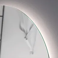 Miroir rond salle de bains coupé	