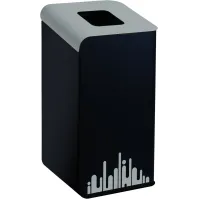 Borne tri sélectif gris Rubi EVO 80 L: idéale pour les poubelles de bureau et fastfood. Pratique et robuste.