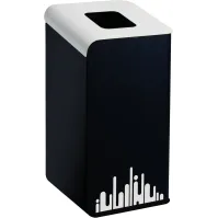 Borne tri sélectif blanc Rubi EVO 80 L avec couvercle blanc pour une séparation efficace des déchets.