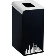 Borne tri sélectif blanc Rubi EVO 80 L avec couvercle blanc pour une séparation efficace des déchets.