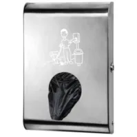 Distributeur vert pour sachets de déjection canine. Poteau support optionnel.