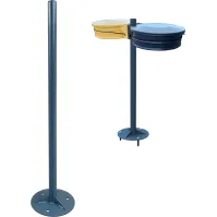 Poteau base cylindrique Ø50 pour support de sac poubelle