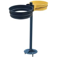 Poteau support de sac poubelle base cylindrique Ø50