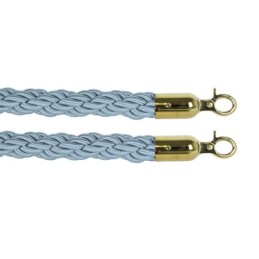 Cordes de balisage spectateurs grises avec 2 crochets dorés
