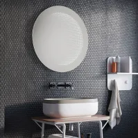 Miroir rond LED 3D avec option verre Pur clear résistant à l'humidité