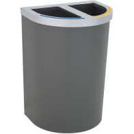 Corbeille Nice multi-flux 65 litres 2 zones de recyclage