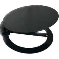 Corbeille sécurité ronde bi-flux avec option coiffe antipluie inclinée.