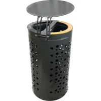 corbeille poubelle à coiffe anti pluie