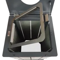 Corbeille recyclée équipée toit ouvert