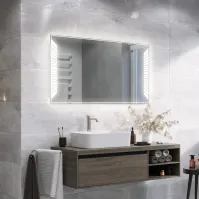 miroir salle de bain avec lumiere rectangulaire piano lumineux