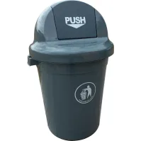 Poubelle à trappe 110 litres grise, pratique et robuste