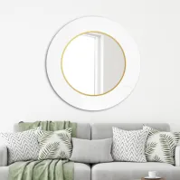 miroir scandinave rond avec lumière LED fine périphérique
