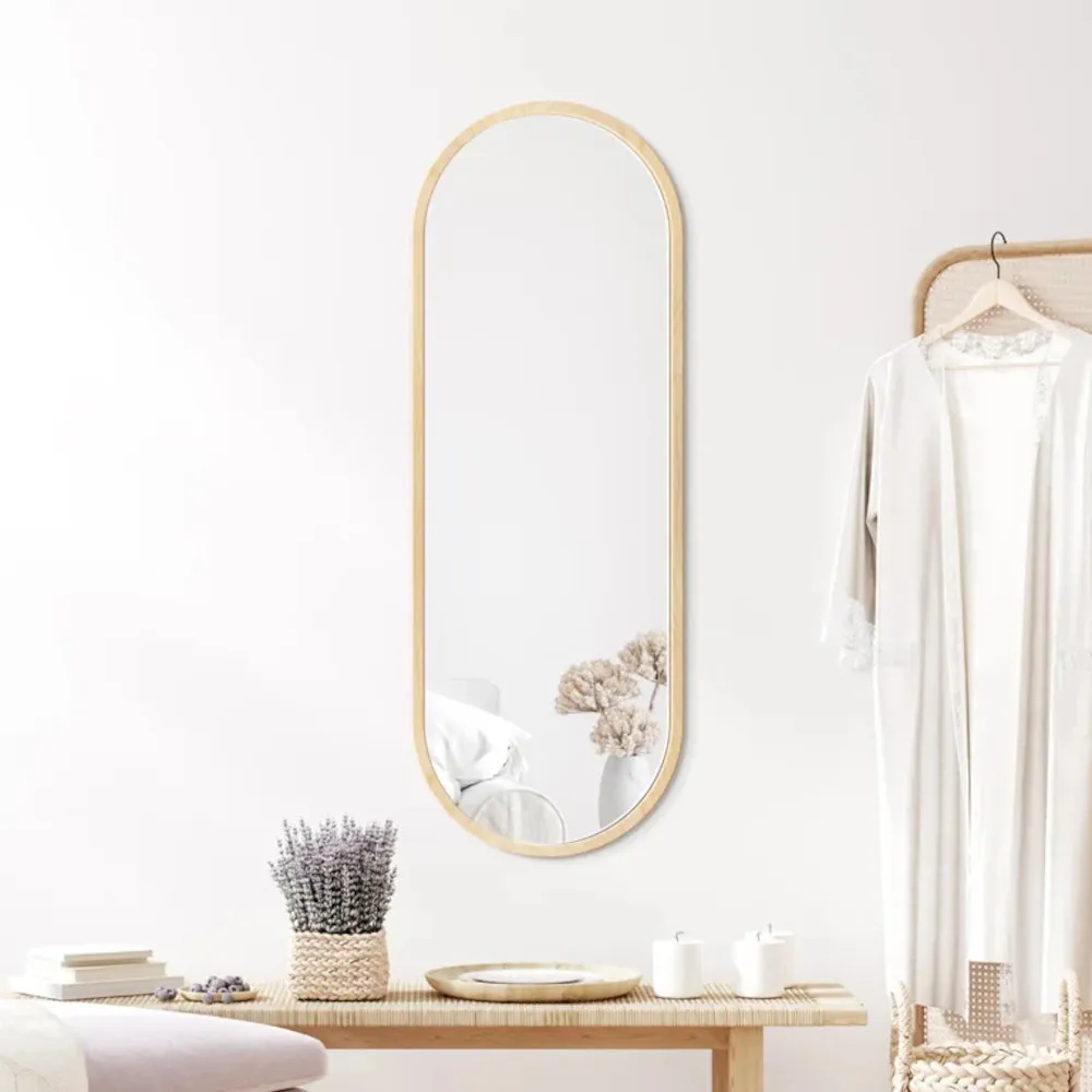 miroir allongé scandinave oblong arrondi aux extrémités