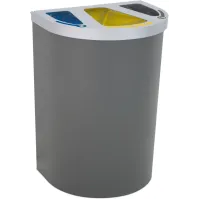 Corbeille Nice multi-flux 65 litres 3 zones de recyclage
