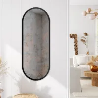 miroir oblong cadre noir positionnement vertical ou horizontal