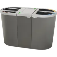 Corbeille Nice multi-flux 65 litres 3 zones de recyclage