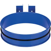 Support mural bleu pour sacs-poubelles en acier galvanisé