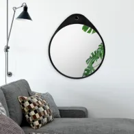 miroir oslo black élégant miroir rond décoratif noir