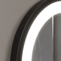 miroir rond LED avec cadre noir élégant