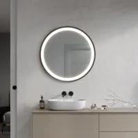 miroir rond led cadre couleur simple mais impressionnant