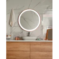 miroir rond LED avec encadrement coloré pour décoration moderne