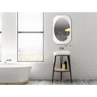 miroir ellipse cadre blanc parfait pour chambre