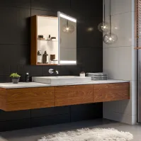 armoire de salle de bains led en nombreux coloris et matières