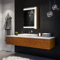 armoire de salle de bains à led avec nombreux accessoires disponibles