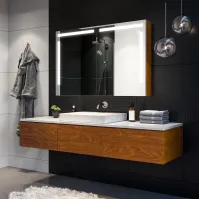 armoire miroir lumineuse sens d'ouverture au choix