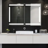 porte miroir avec LED intégrée pour armoire configurable puissante