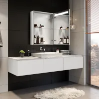 comment fixer armoire miroir led au-dessus lavabo