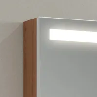 armoire multi-caisson miroir LED avec 4 zones de rangement