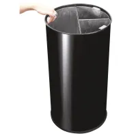 poubelle tri-sélectif noir avec 3 bacs intérieurs inclus