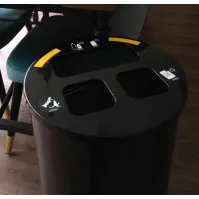 poubelle tri-sélectif noir finition de qualité ronde