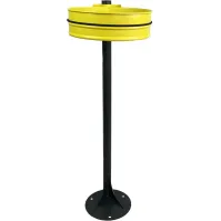 support poubelle couronne jaune pour poteau pratique