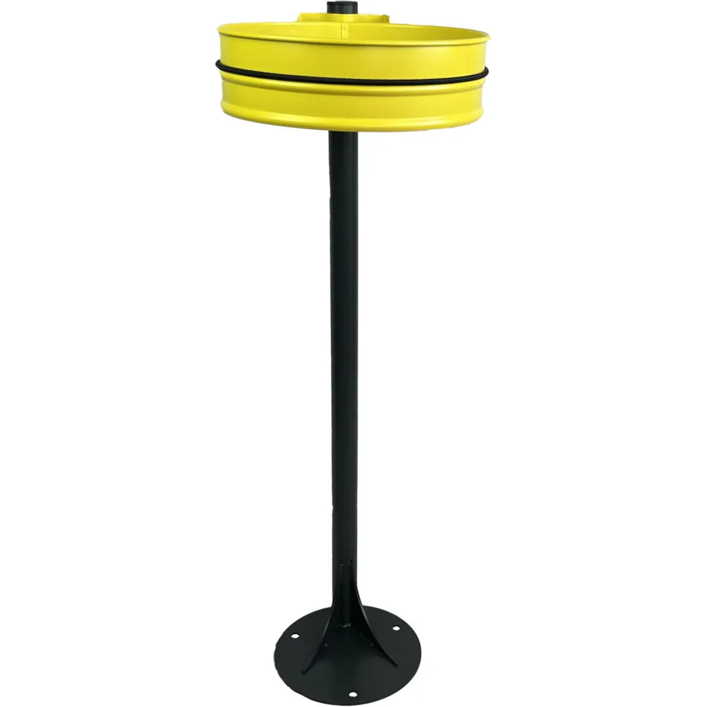 support poubelle couronne jaune pour poteau pratique