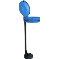 poubelle Vigipirate bleue à couvercle arceau pratique