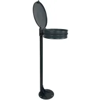 porte sac-poubelle gris manganèse pour parc urbain