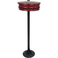 support sac rouge avec couvercle assorti à couronne