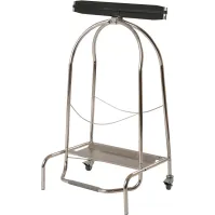 porte-sac inox 110L roues ouverture bouche de grenouille