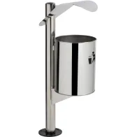 Corbeille inox urbaine chapeau élégant 30L robuste et design