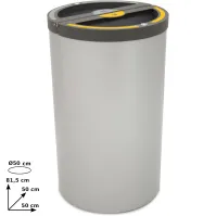 Poubelle Madrid ronde 2 flux 120 litres support de sac