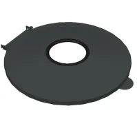 Couvercle gris pour maintien sac-poubelle sur bouteille.