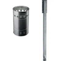 Poteau pour corbeille ronde